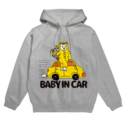 BABY IN CAR　イエロー（背景なし） Hoodie