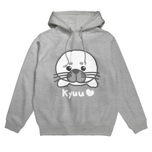 kyuu（アザラシのキュウちゃん）【文字色ホワイト】（BIG） Hoodie