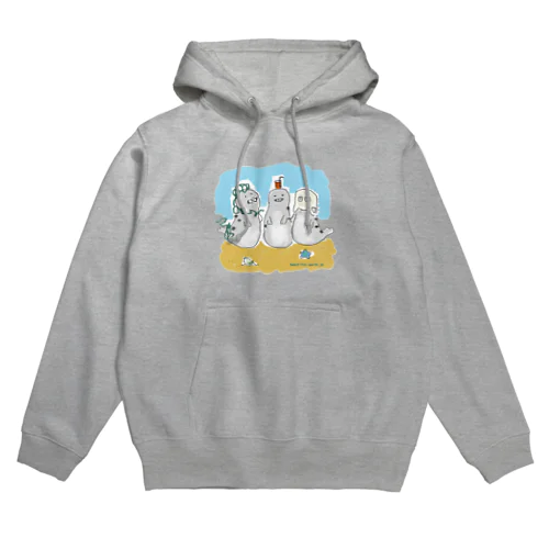 海ゴミに悩むアザラシ3兄弟 Hoodie