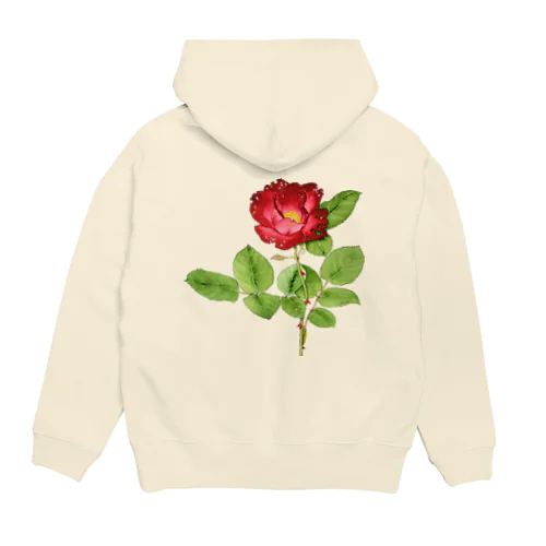 赤い薔薇（背面） Hoodie