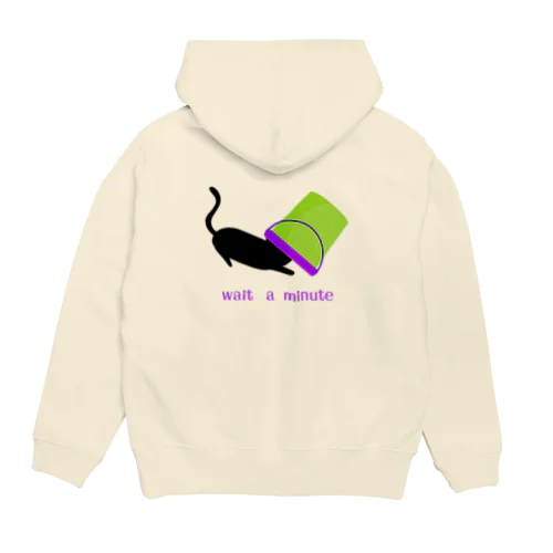 ちょっとまってて　黒猫 Hoodie