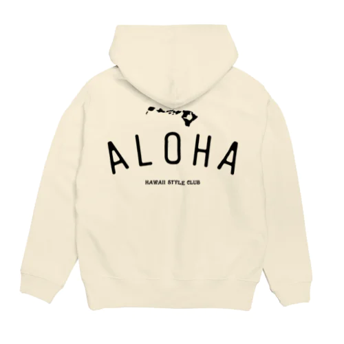 〔Back Print〕 ALOHA ISLANDS BLK LOGO パーカー