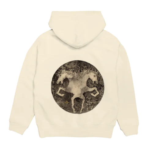 双頭馬　白　Double headed white horse  Hoodie