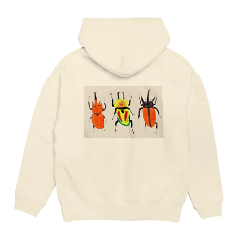 画伯の作品『かっこいいクワガタとカブトムシ』 Hoodie