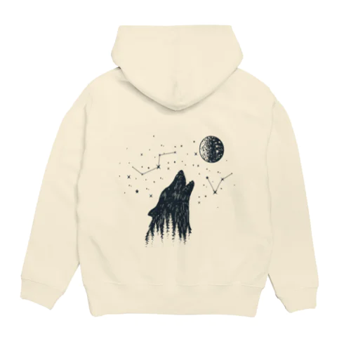 森と星と狼 Hoodie