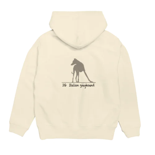 イタグレ　グレー　シルエット Hoodie