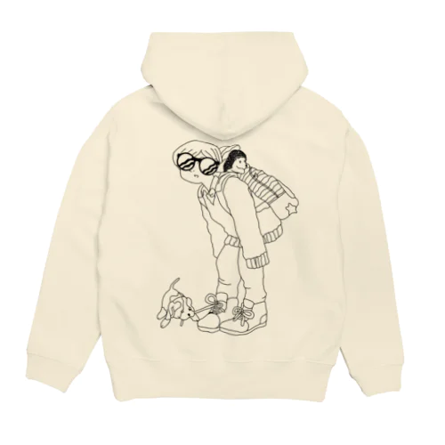 登山女子とハリネズミ。それと犬 Hoodie