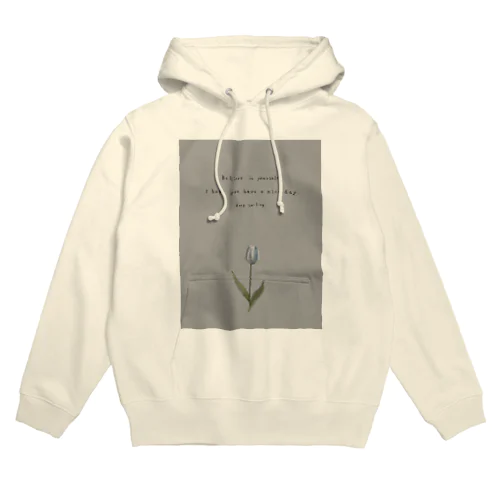 TULIP, white gray blue . Hoodie