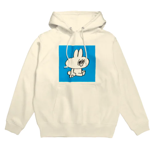 おすわりスティーブ（四角青） Hoodie