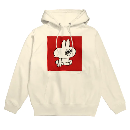 おすわりスティーブ（四角赤） Hoodie