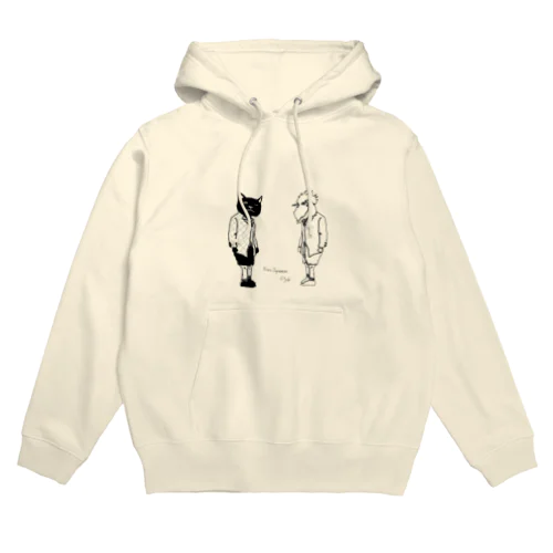 B_Lack_Cat&Mr.CHICKENHEART Hoodie