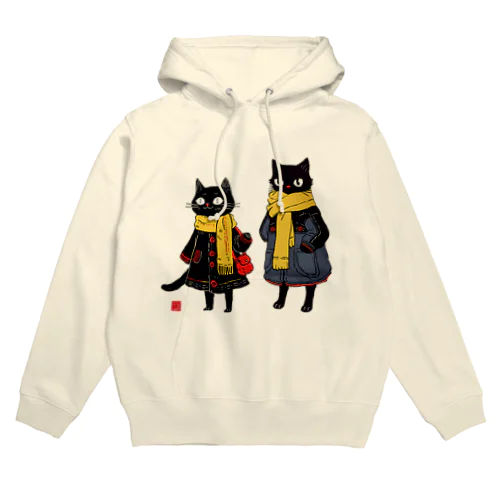 黒猫夫婦のお買い物 Hoodie