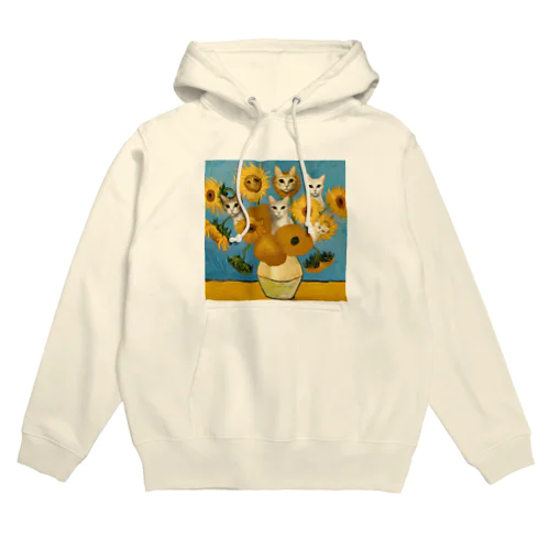 ひまわりの中のにゃんこ Hoodie