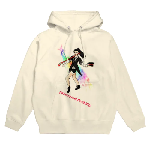 フルカラー ジャズダンサー 光と英字ロゴ Hoodie