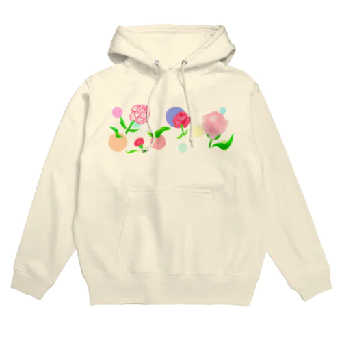 カーネーションと水玉模様 Hoodie