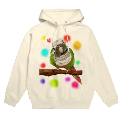 ホオミドリアカオウロコインコ フルカラー② Hoodie