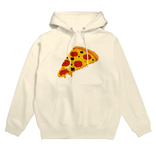 3Dドット ボクセル ピザ Hoodie