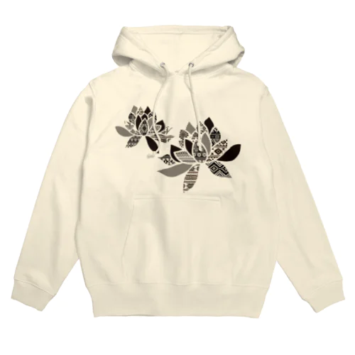 オルテガ柄の蓮の花 Hoodie