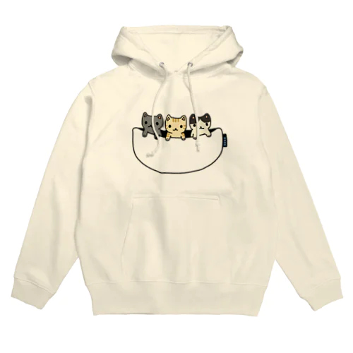 猫たち専用ポケット Hoodie