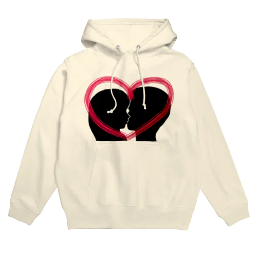 Silhouette of kiss with heart♥① Hoodie