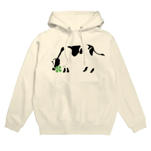 枠無し白無し　リヴインクローバー　牛ロゴ Hoodie