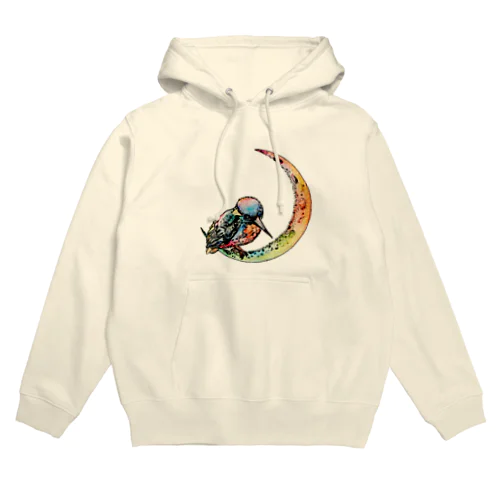 Kingfisher on the moon【colorful】 Hoodie