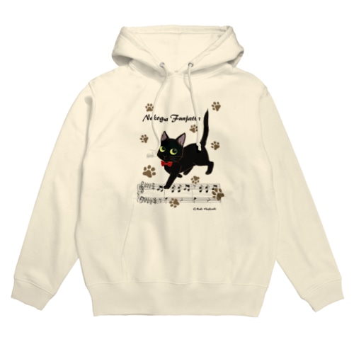 ねこがふんじゃった【黒音符】 Hoodie