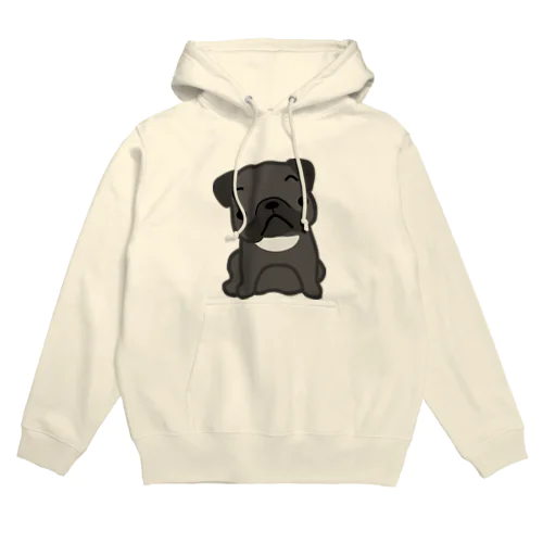 首をかしげている黒パグ🐶 Hoodie