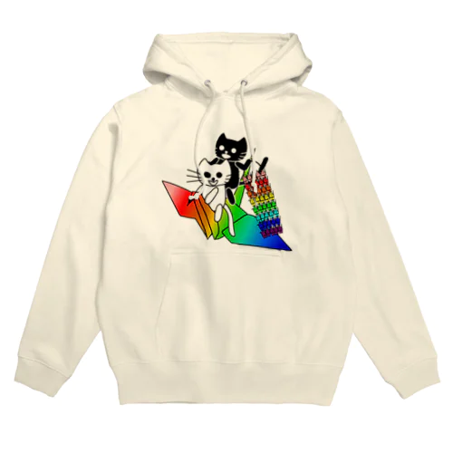 たまとクロと千羽鶴 Hoodie