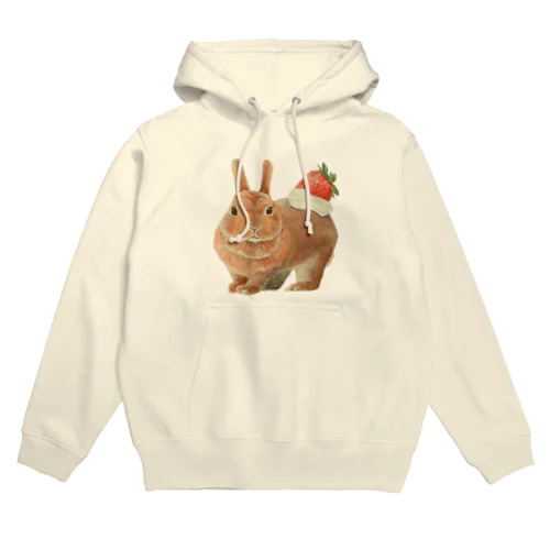 うさぎのクリームいちご乗せ Hoodie