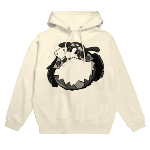 わんたんマシーン(モノクロ) Hoodie