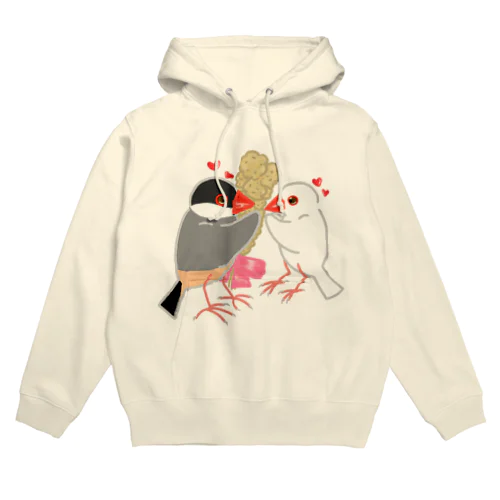 粟穂をプレゼント 桜&白文鳥 Hoodie