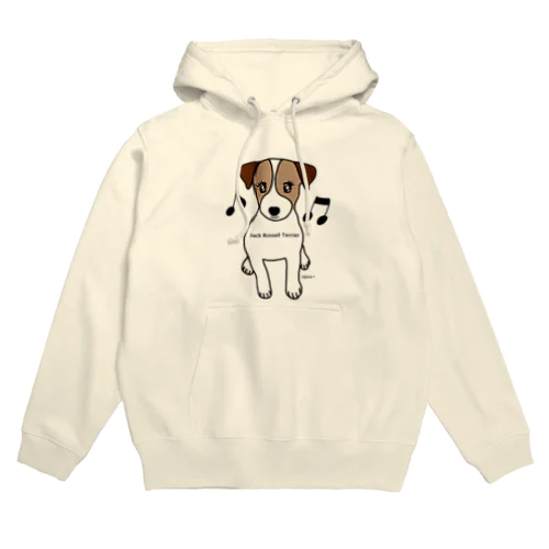 可愛いジャックラッセルテリア犬と音符 Hoodie