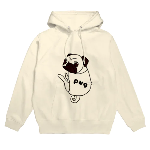 毎日にパグ　振り向き柄 Hoodie