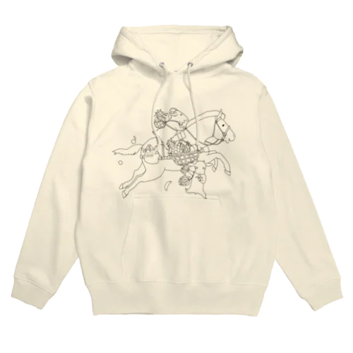 馬とヤギ、南国フルーツを収穫(線画Ｖｅｒ) Hoodie