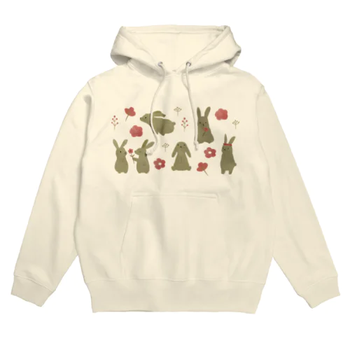 うさぎと花 Hoodie