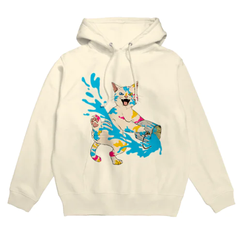 ペンキ猫（両面） Hoodie