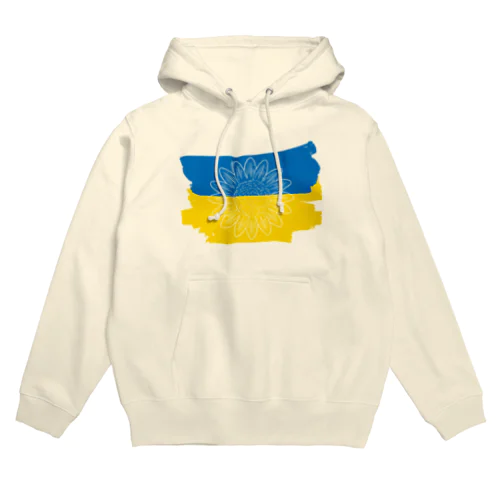 ひまわり・ウクライナ国旗色ペイント風 Hoodie