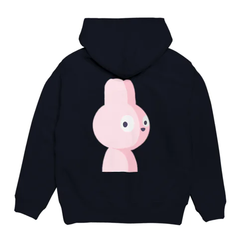 後ろにピンクのウサギ Hoodie