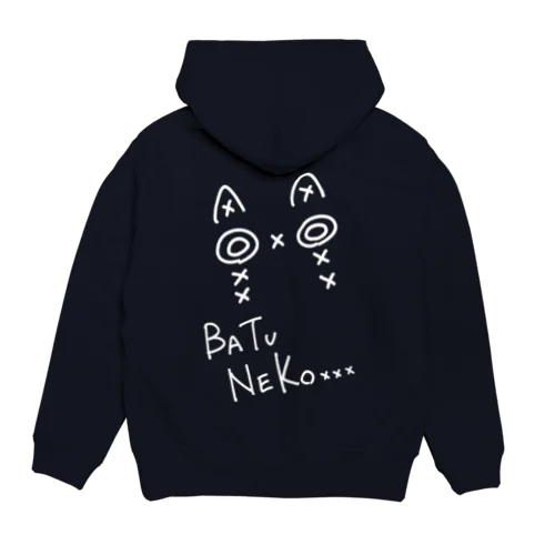 BATUNEKO…(白文字ver.)背面プリント Hoodie