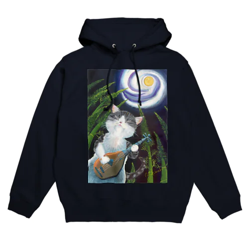 月は琵琶の音に誘われて Hoodie