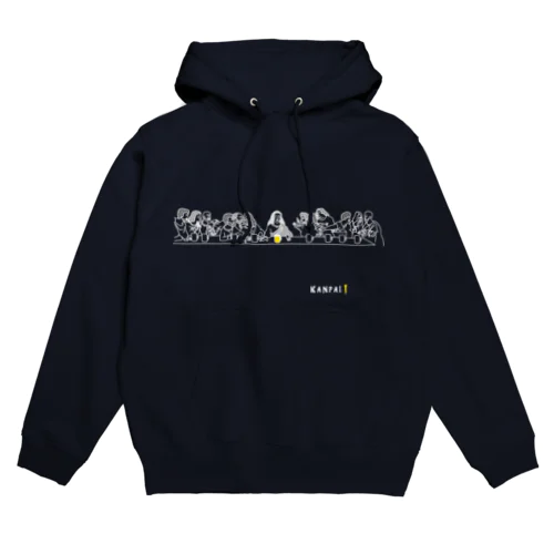 名画 × BEER（最後の晩餐）白線画*文字あり前プリントver. Hoodie