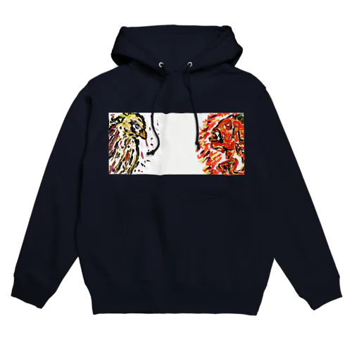 睨み合う ふたりの雄 Hoodie