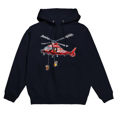 消防ヘリとレスキュー隊のにゃんこ Hoodie