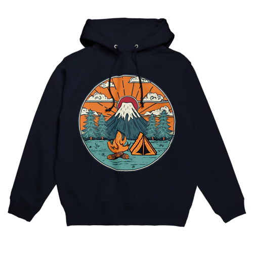 富士山とキャンプ Hoodie