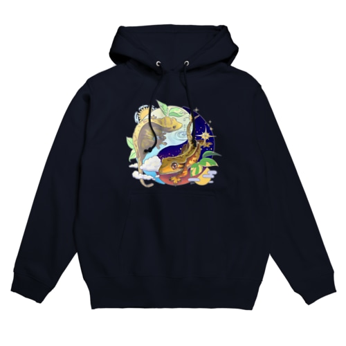 クレステッドゲッコーの陰陽魚 Hoodie