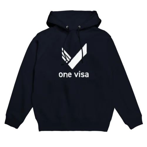one visa logo white パーカー