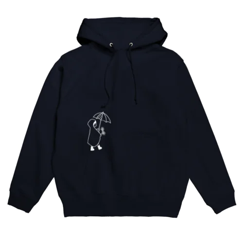 かっぱと傘と長靴のフル装備くん(白線Ver.) Hoodie