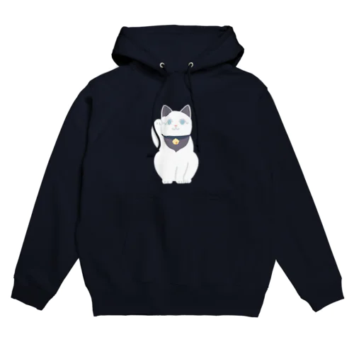 招き猫　白 Hoodie