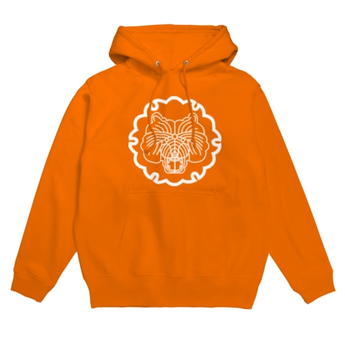 動物家紋。H.T.雪輪にトラ　ホワイト Hoodie